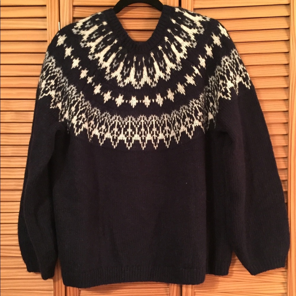 Navy Blue Fair Isle Sweater - Picture 2 of 7